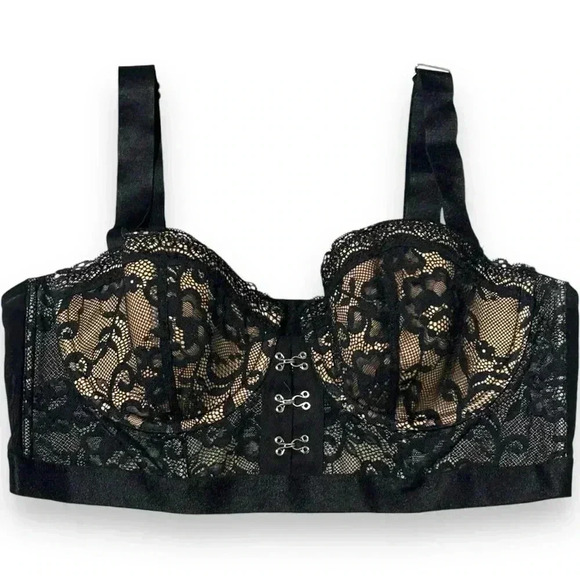 Adore Me NWT Temperence Contour 36D Black Lace XL Matching Cheeky Strappy Panty - Picture 1 of 16